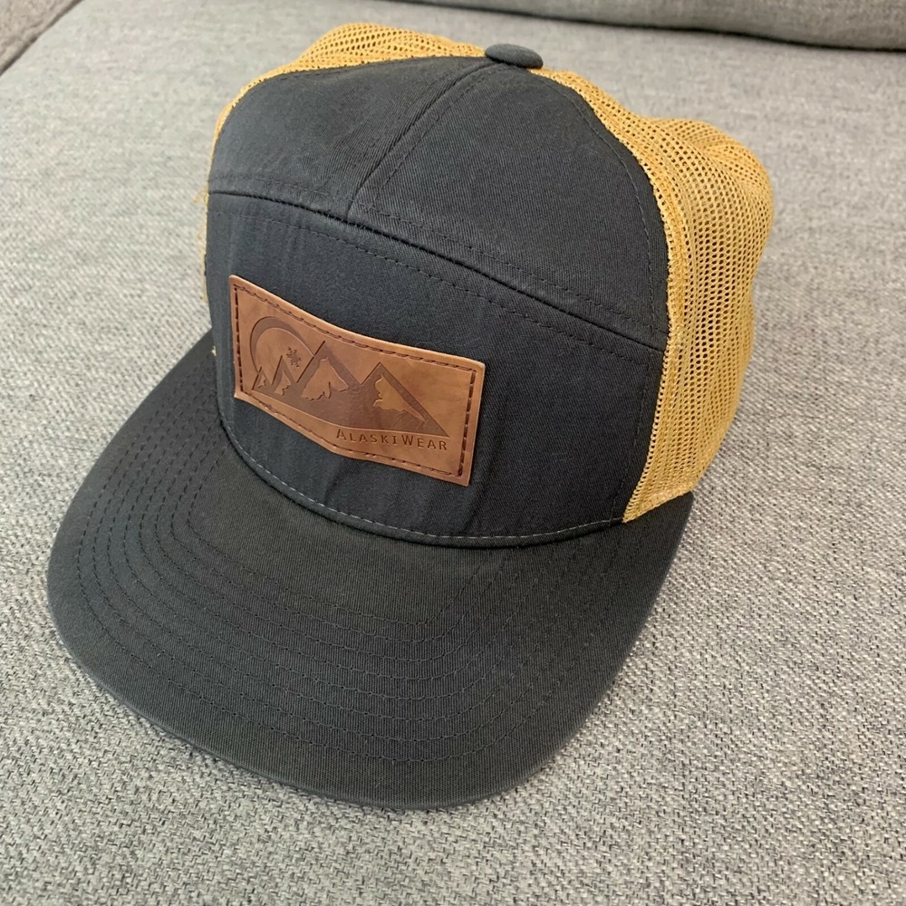 Alaskiwear Trucker Hat Cap Gray, Yellow Adjustable Snapback